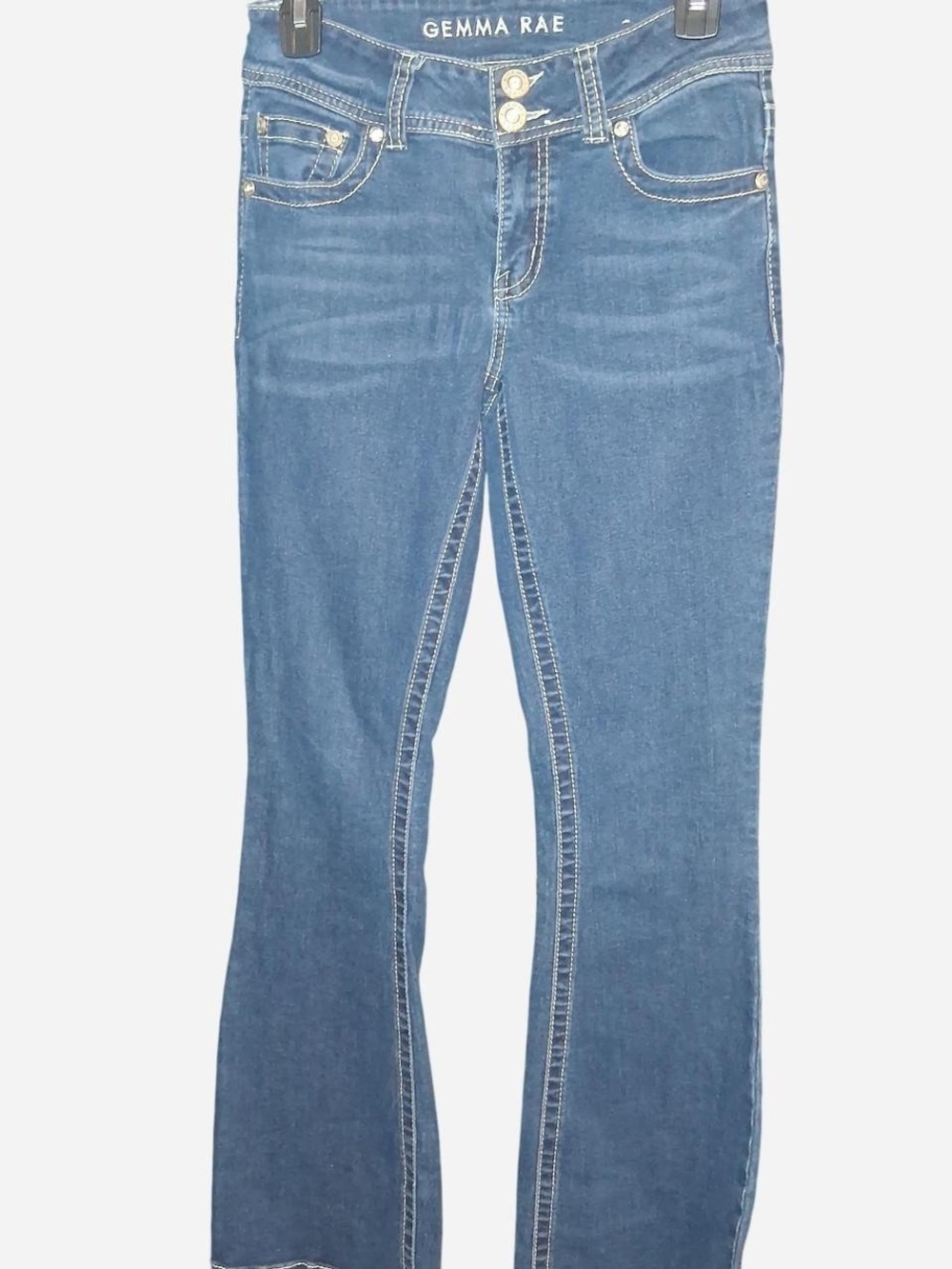 GEMMA RAE Women's Blue Bootcut Jeans - Mid Wash